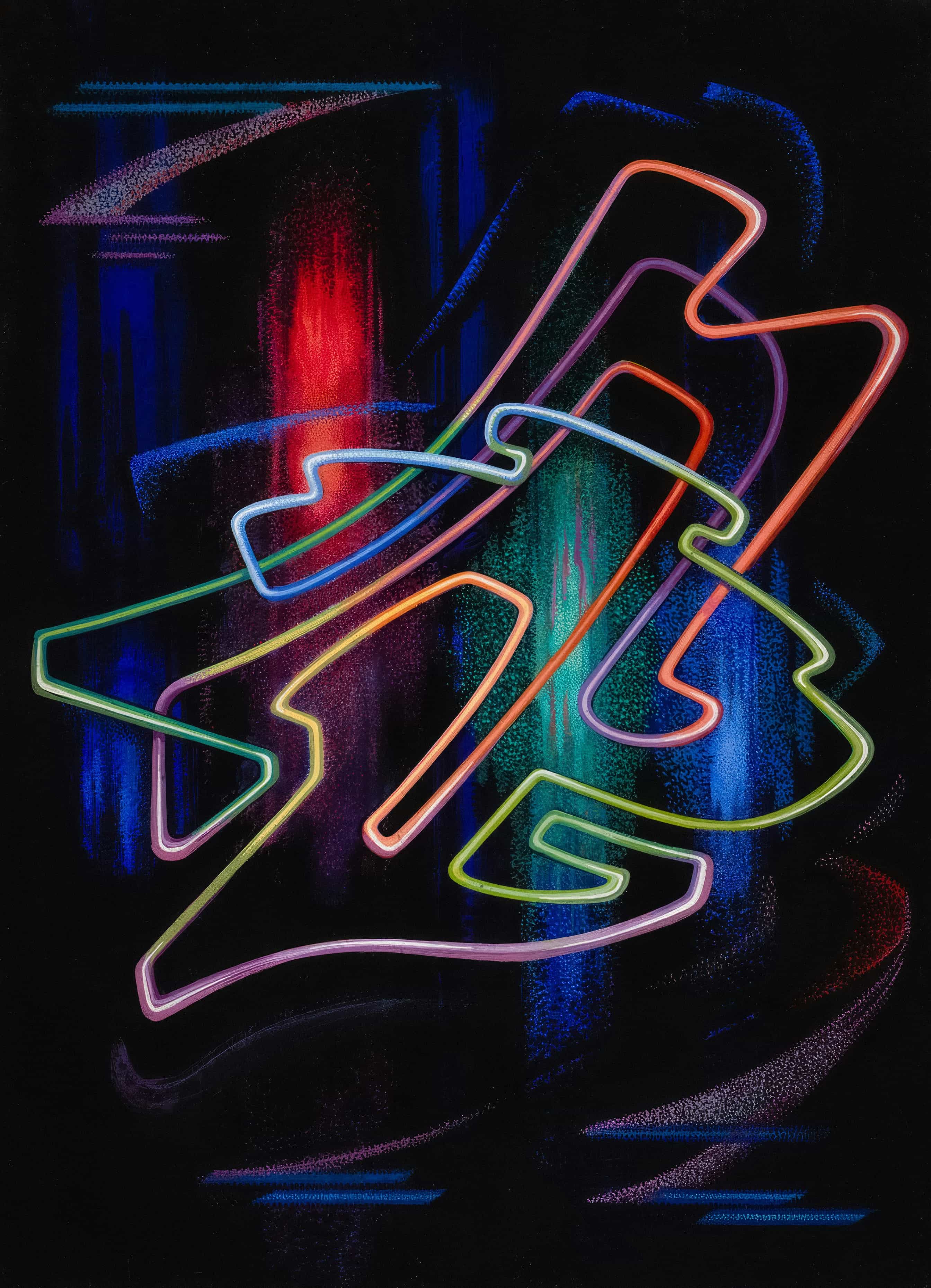 네온 라인 추상 (Neon Line Abstract) 썸네일